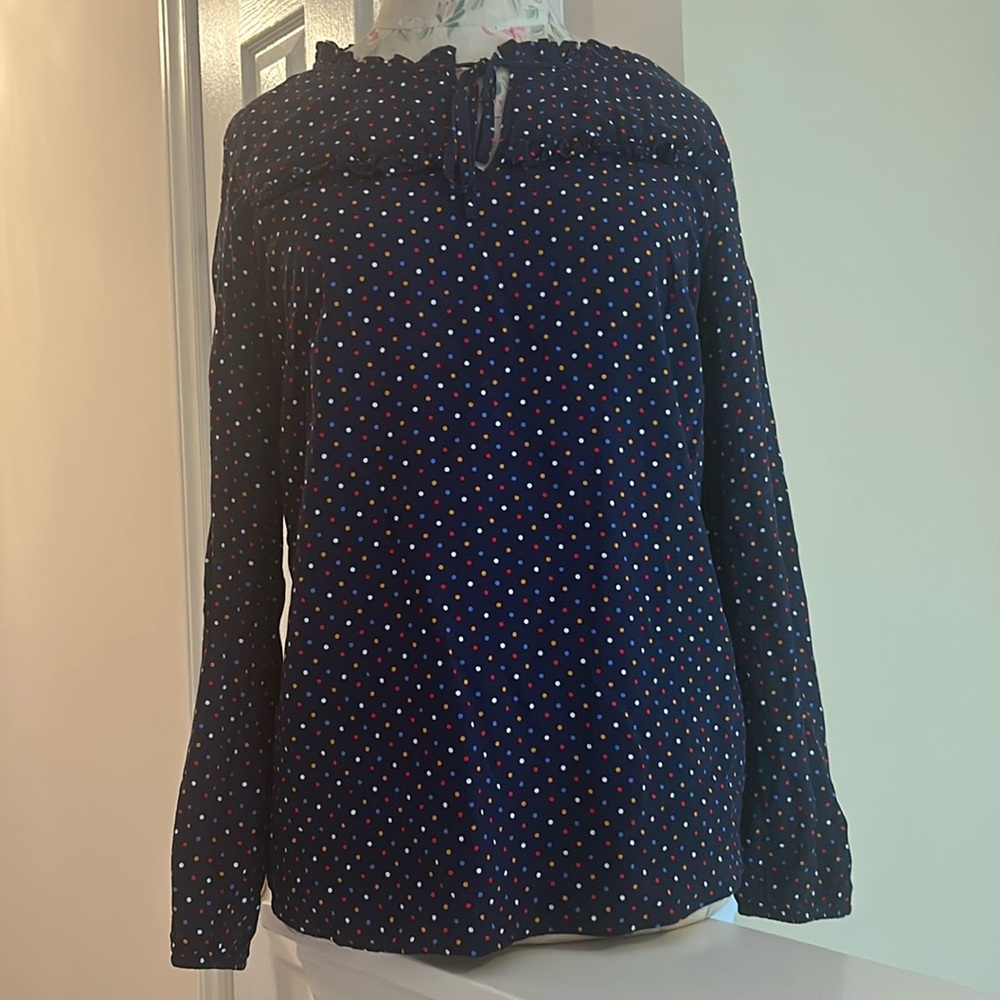 Talbots polkadot blouse XS